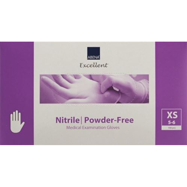 ABENA examination gloves nitrile XS powder-free white Disp 15