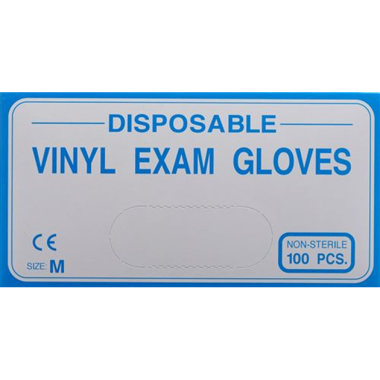 Guantes de examen vinilo M empolvados caja 100uds