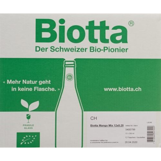 Biotta Mango Mix Bio 12 Fl 250 ml