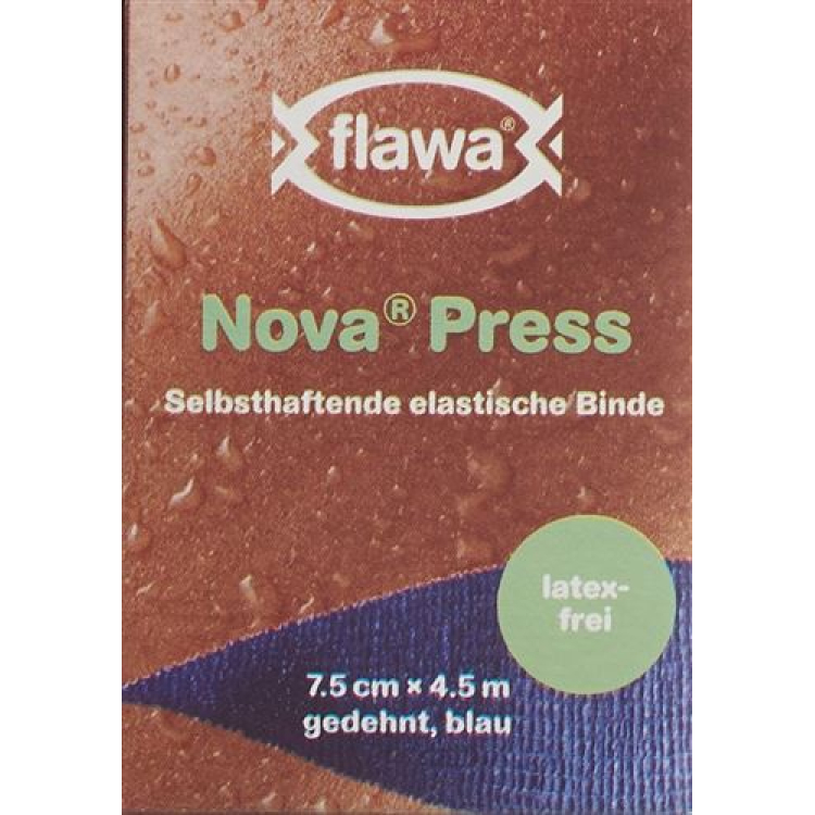 Flawa Nova Press Fleece Bandage 7.5 سم × 4.5 متر أزرق خالٍ من اللاتكس