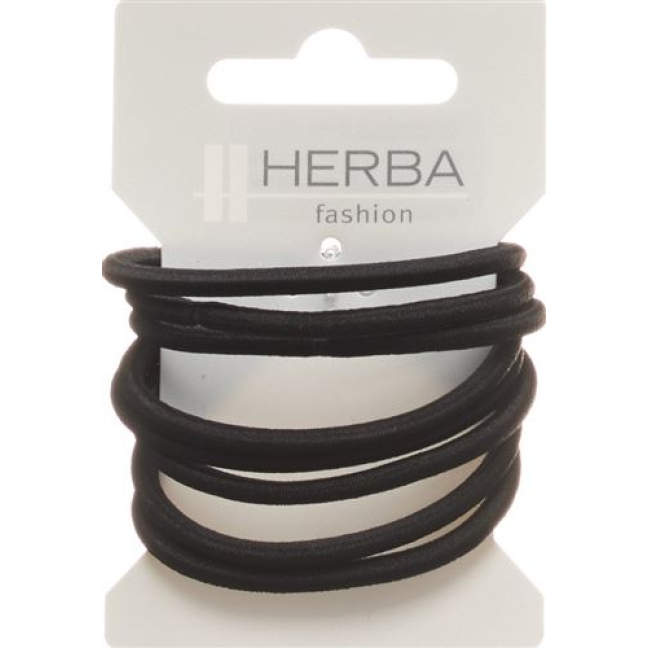 Резинка для волос Herba 5 см, черная, 8 шт.