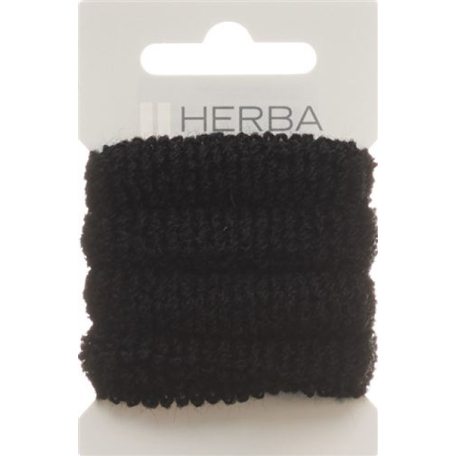 Herba δέσιμο μαλλιών 4cm frottée μαύρο 4 τμχ