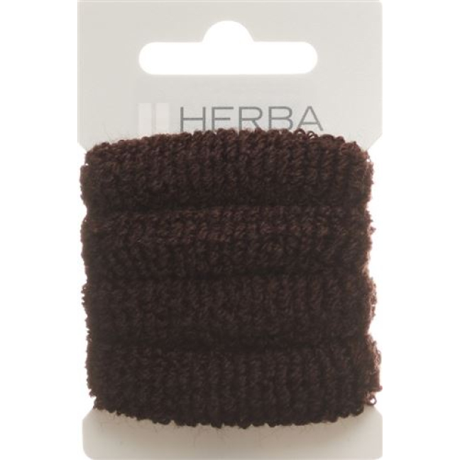 Herba haarband 4cm frottée bruin 4 stuks