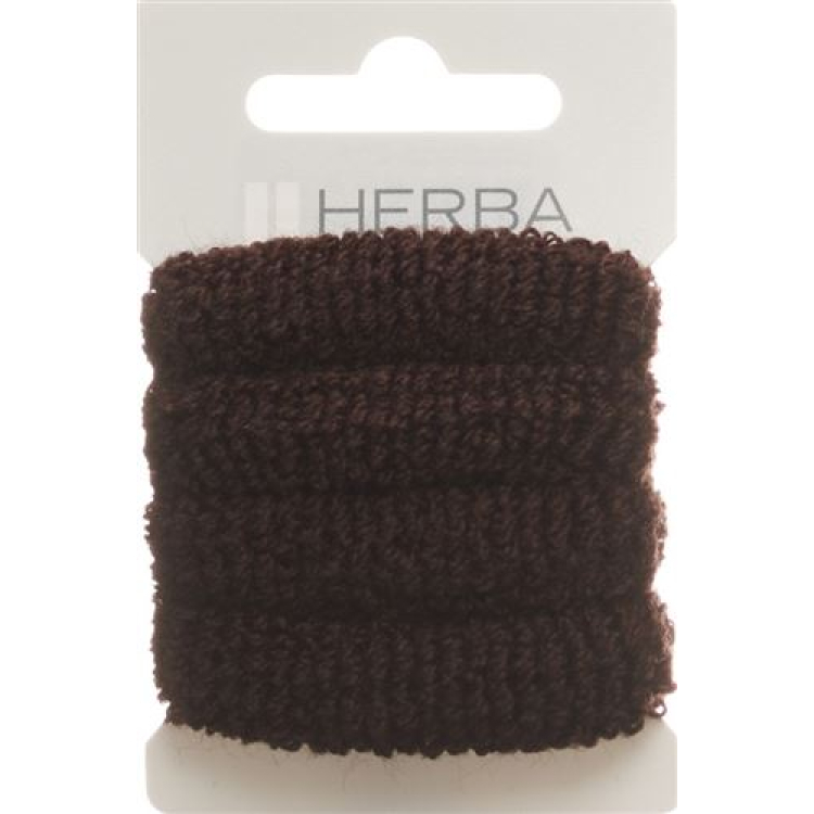 Laço de cabelo Herba 4cm frottée marrom 4 peças