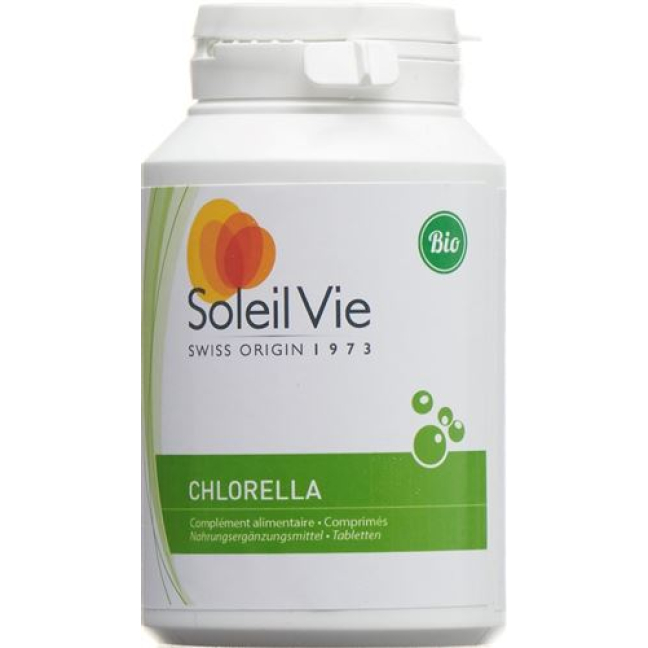 Soleil Vie Bio Chlorella pyrenoidosa 片剂 250 毫克淡水藻类 300 片