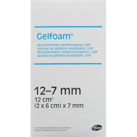 Gelfoam Gelatine Sponges 20x60x7mm 12cm2 4 pcs