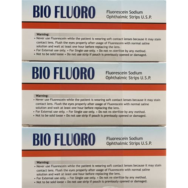 Očné pásiky Biofluoro Fluorescein 300 ks