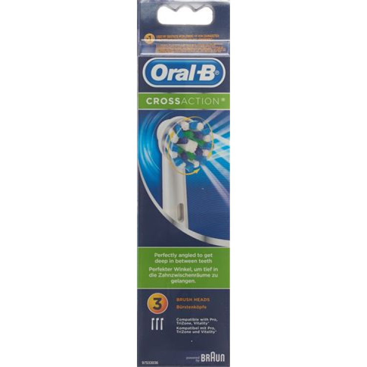 Oral-B CrossAction fırça başlıkları 3 adet