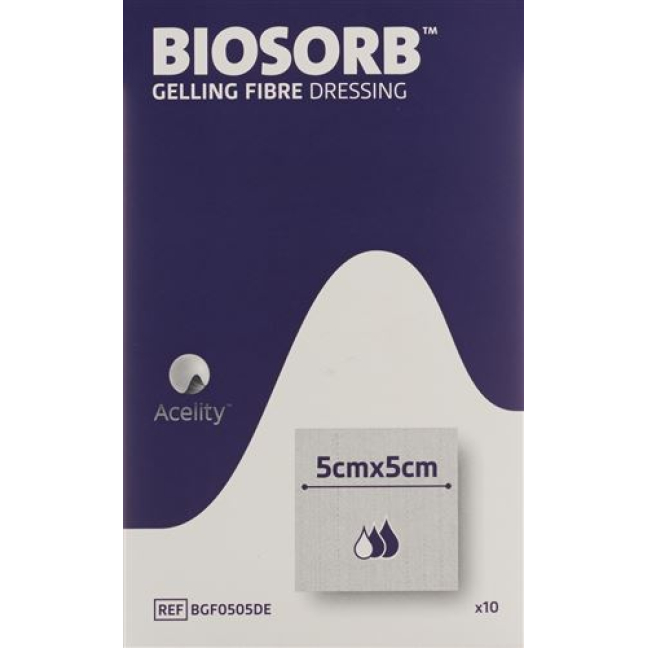 BIOSORB GELLING FIBER gel fiber wound dressing 5x5cm 10 pcs
