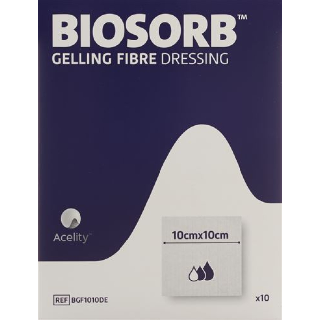 Gelling BIOSORB FIBER gel fiber wound dressing 10x10cm 10 pcs