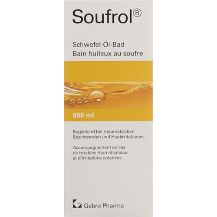 Soufrol சல்பர் எண்ணெய் குளியல் Fl 800 மில்லி