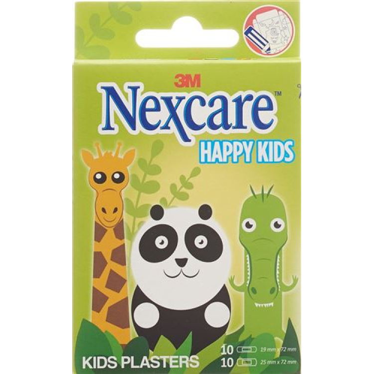 Uşaqlar üçün 3M Nexcare Plaster Happy Kids Animals 20 ədəd