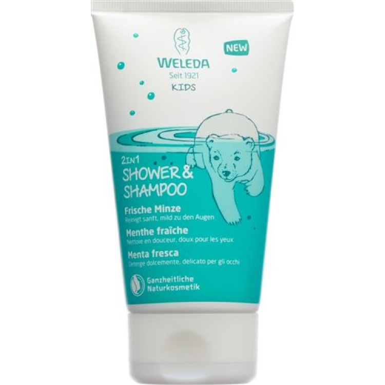 Weleda Kids 2 in 1 შხაპი და შამპუნი Fresh Mint 150 მლ