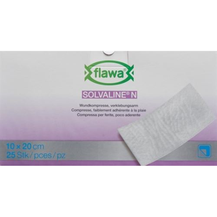 Flawa Solvaline N compresse 10x20cm sterile 25 pz