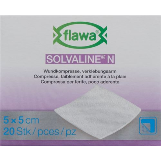Flawa Solvaline N kompressit 5x5cm steriilit 20 kpl