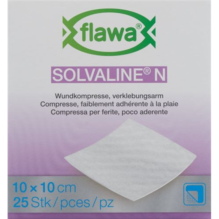 Κομπρέσες Flawa Solvaline N 10x10cm αποστειρωμένη 25 τεμ