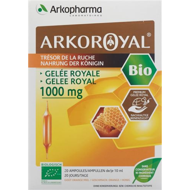 Arkoroyal matični mleček 1000 mg Bio 20 ampul