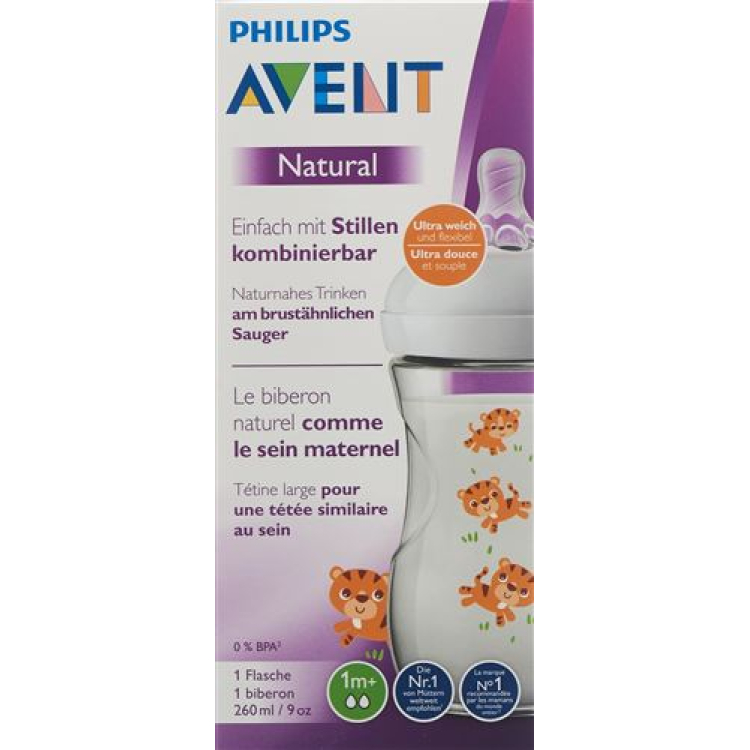 Avent Philips Naturnah زجاجة 260 مل تايجر