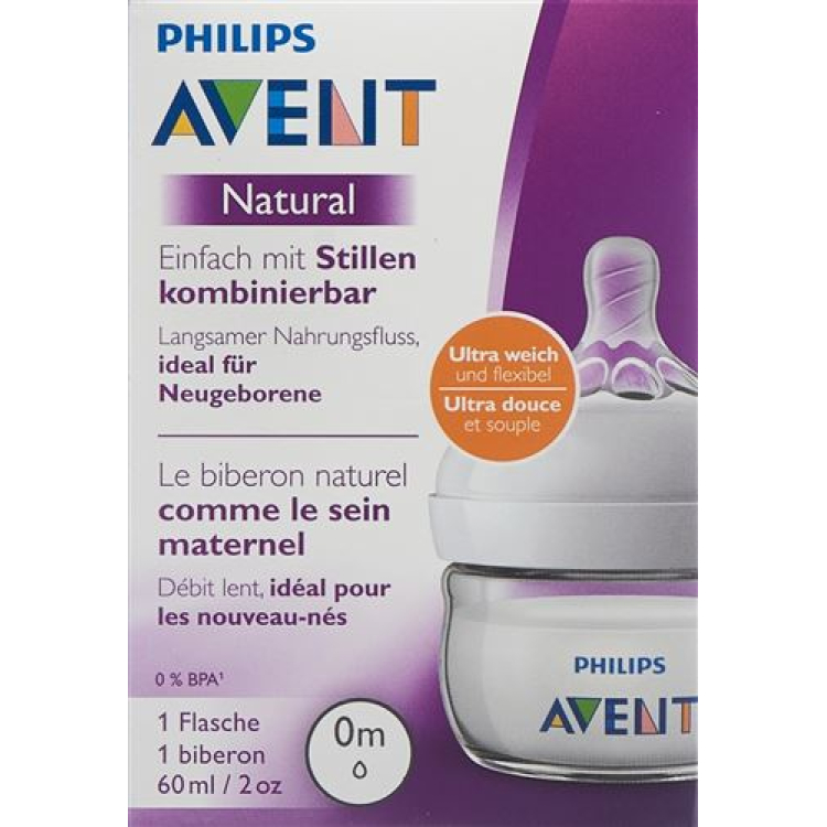 Steklenička za novorojenčke Avent Philips Naturnah 60 ml