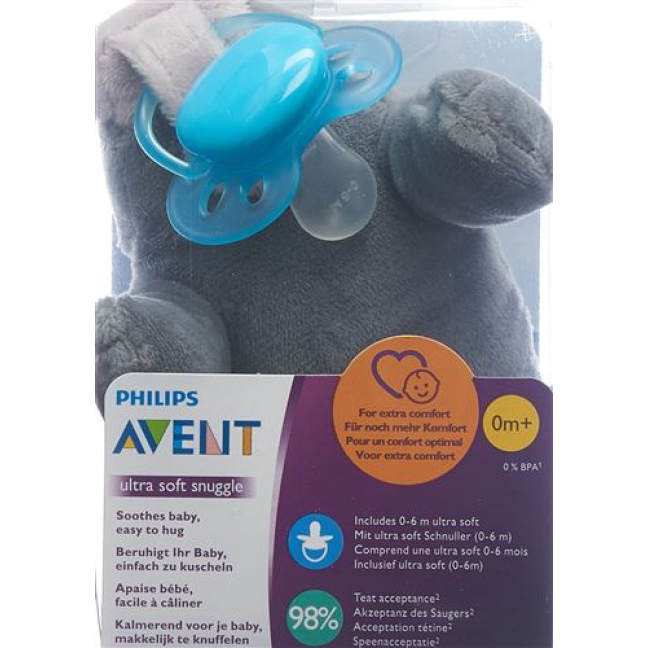 Avent Philips Snuggle + ultrazacht turquoise Robbe