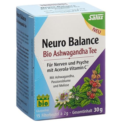 Salus neuro balance ashwagandha תה אורגני bag 15 יח'