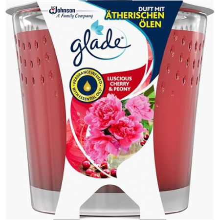 Glade Scented Candle Luscious Cherry & Peony Glass 129 g