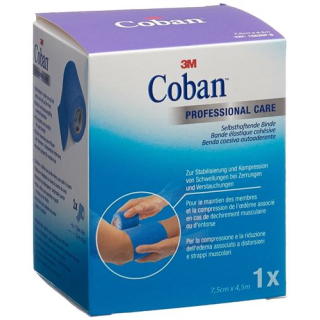3M Coban elastic bandage self-adhesive 7.5cmx4.5m blue