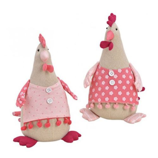 Herboristeria decorative figure chicken Sophie made of assorted fabric