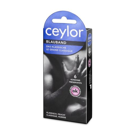 Презервативы Ceylor Blue Ribbon с резервуаром, 6 шт.