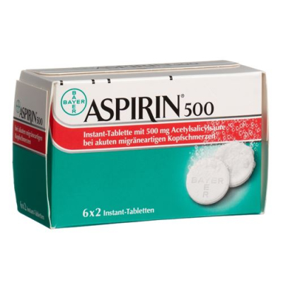 Instant aspirintabletter 500 mg 6 bag 2 stk