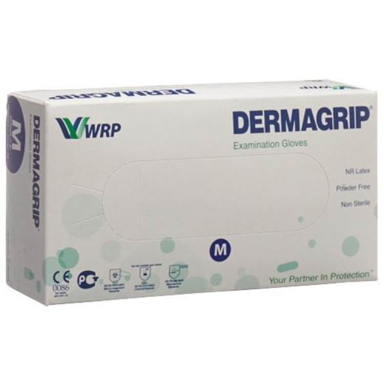 Dermagrip Examination Gloves Latex M unsterile 100 pcs