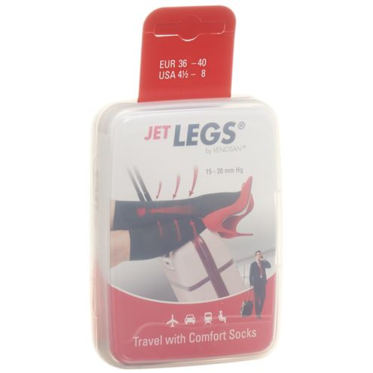 Шкарпетки Jet Legs Travel 36-40 чорна коробка 1 пара