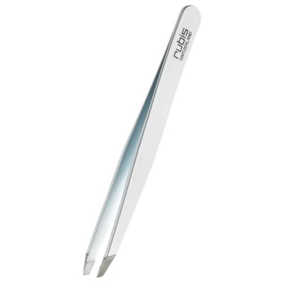 Rubis tweezers obliquiduely ពណ៌ស inox