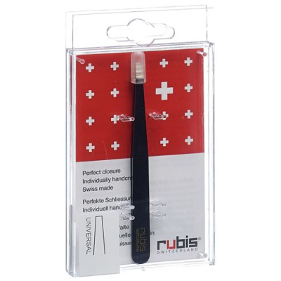 Rubis pinceta ravna crna inox