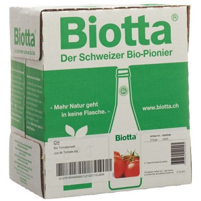 Biotta Tomate Bio 6 Fl 5 dl