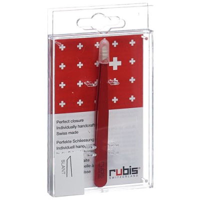 Rubis tweezers obliquiduely ក្រហម inox