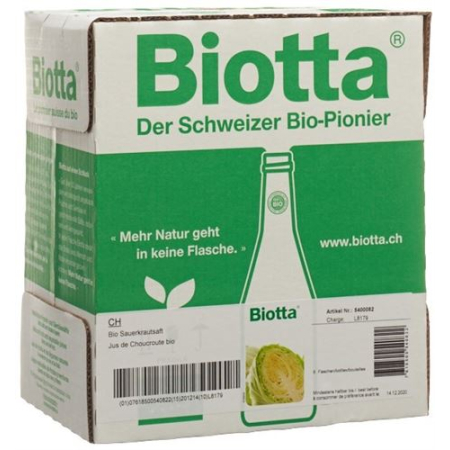 Biotta Sauerkraut Bio bud 6 Fl 5 dl