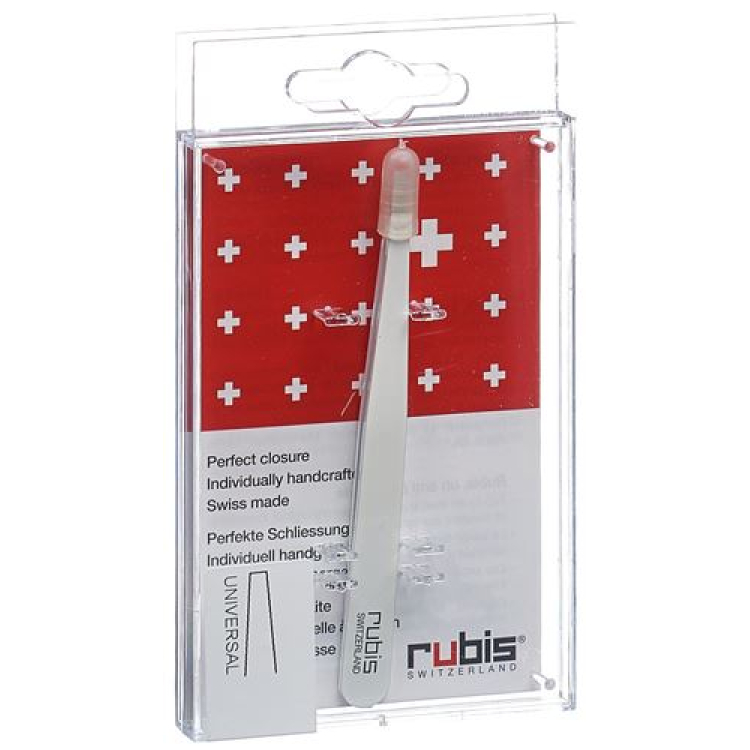 Rubis pincet lige hvid Inox