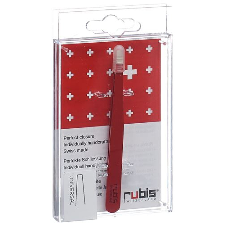 Pinza Rubis recta roja Inox