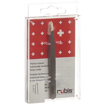 Rubis tweezers obliquiduely inox