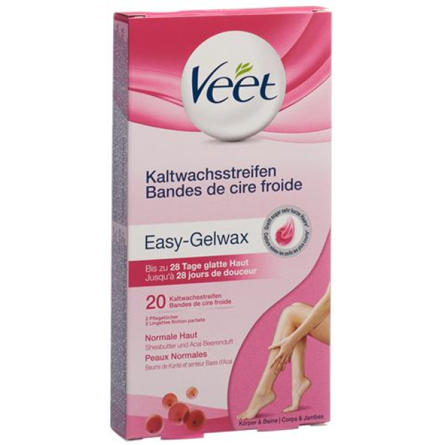 Veet Cold Wax Strips for Legs and Body in Normal Skin - 10 x 2 pcs