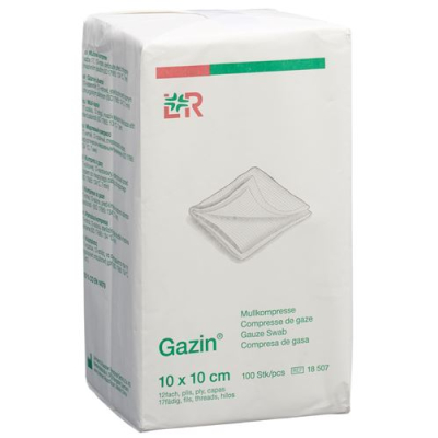 Gazin Mullkompressen 10x10cm 12-fach unsteril 100 Stk