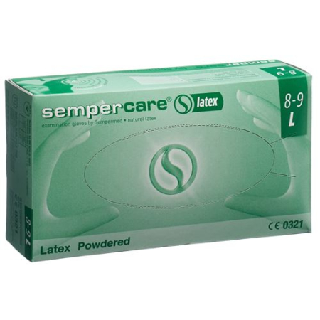 Sempercare Hansker Latex L pulverisert 100 stk