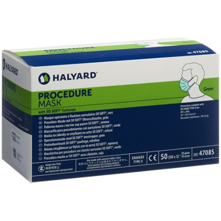 Halyard Mask គិលានុបដ្ឋាយិកា ពណ៌បៃតង ប្រភេទ II 50 កុំព្យូទ័រ