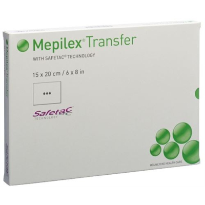 Mepilex transfer safetac sårbandasje 15x20cm silikon 5 stk