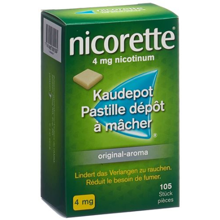Nicorette 4 mg original Kaudepots 105 kosov