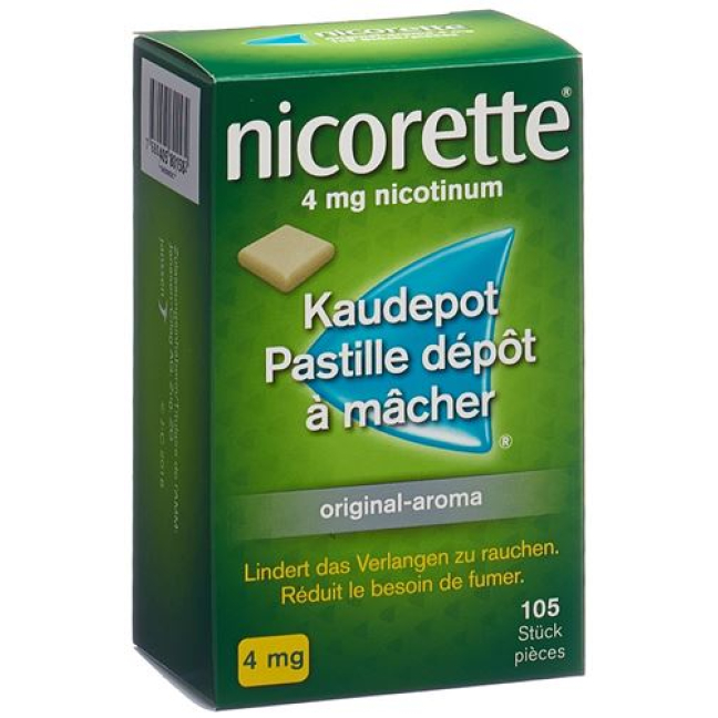 Nicorette 4 mg original Kaudepots 105 pcs