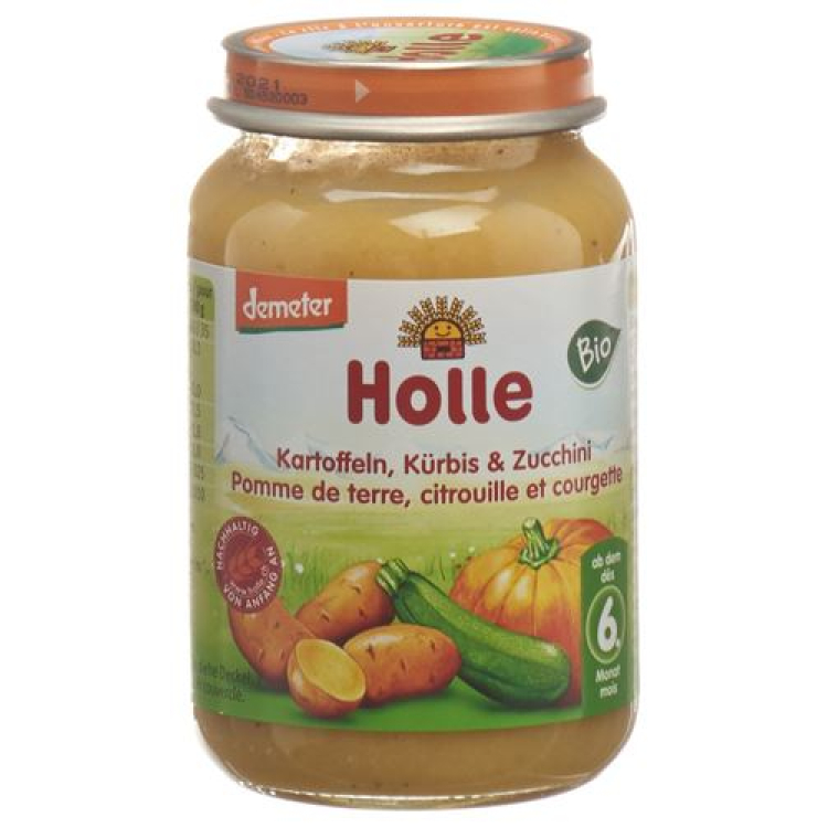 Holle abobrinha batata abóbora demeter orgânico 190 g