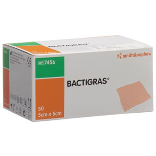 Bactigras gauze bandage 5cmx5cm 50 bags