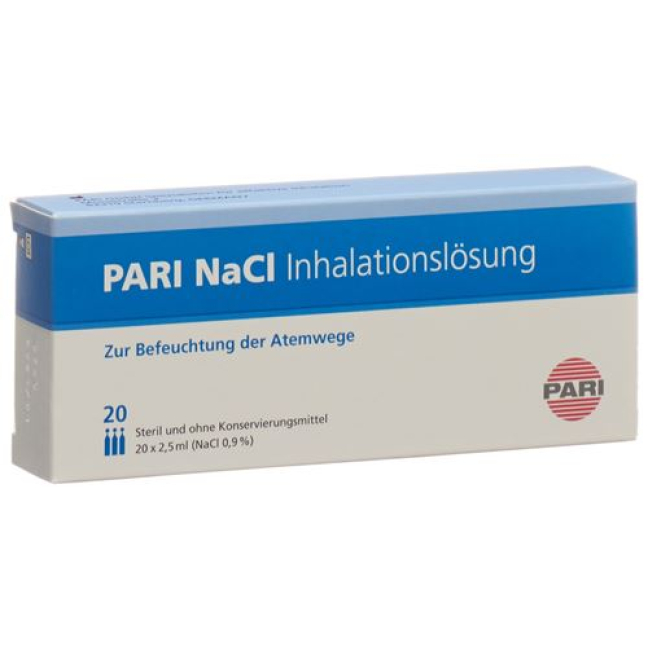 Solución de NaCl para inhalación PARI 20 Amp 2,5 ml